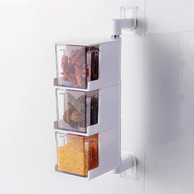 3 Layers Sticking Rotary Seasoning Kitchen Organizer